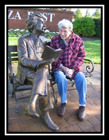 Tom reading with Mark Twain